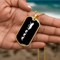Mama Wolf With 3 Pups v3 - 18k Gold Finished Luxury Dog Tag Necklace