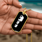 Mama Elephant With 2 Calves v3 - 18k Gold Finished Luxury Dog Tag Necklace