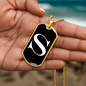 Initial S v3a - 18k Gold Finished Luxury Dog Tag Necklace
