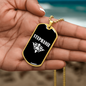 Stephanie v03a - 18k Gold Finished Luxury Dog Tag Necklace