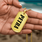 Petra v01 - 18k Gold Finished Luxury Dog Tag Necklace