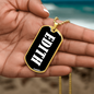 Edith v01w - 18k Gold Finished Luxury Dog Tag Necklace