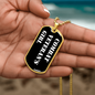 Combat Veteran's Girl v3 - 18k Gold Finished Luxury Dog Tag Necklace