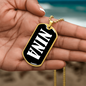Nina v01w - 18k Gold Finished Luxury Dog Tag Necklace