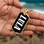 Lula v01w - 18k Gold Finished Luxury Dog Tag Necklace