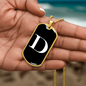 Initial D v3a - 18k Gold Finished Luxury Dog Tag Necklace