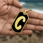 Initial C v2b - 18k Gold Finished Luxury Dog Tag Necklace