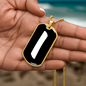 Initial I v3b - 18k Gold Finished Luxury Dog Tag Necklace