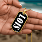 Lois v01w - 18k Gold Finished Luxury Dog Tag Necklace