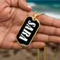 Sara v01w - 18k Gold Finished Luxury Dog Tag Necklace