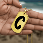 Initial C v1b - 18k Gold Finished Luxury Dog Tag Necklace