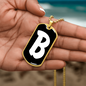 Initial B v3b - 18k Gold Finished Luxury Dog Tag Necklace