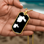 Mama Rabbit With 1 Kitten v3 - 18k Gold Finished Luxury Dog Tag Necklace