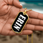 Erin v01w - 18k Gold Finished Luxury Dog Tag Necklace