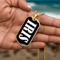 Iris v01w - 18k Gold Finished Luxury Dog Tag Necklace