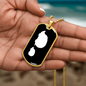 Mama Hedgehog With 1 Hoglet v3 - 18k Gold Finished Luxury Dog Tag Necklace