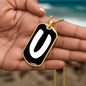 Initial U v3b - 18k Gold Finished Luxury Dog Tag Necklace