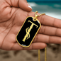 Initial T v001-32 - 18k Gold Finished Luxury Dog Tag Necklace