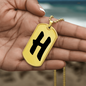 Initial H v1b - 18k Gold Finished Luxury Dog Tag Necklace
