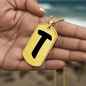Initial T v1b - 18k Gold Finished Luxury Dog Tag Necklace