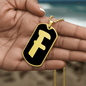 Initial F v2b - 18k Gold Finished Luxury Dog Tag Necklace
