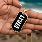 Lydia v01w - 18k Gold Finished Luxury Dog Tag Necklace