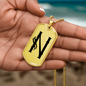 Initial N v001-31 - 18k Gold Finished Luxury Dog Tag Necklace