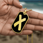 Initial X v2b - 18k Gold Finished Luxury Dog Tag Necklace