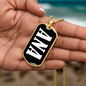 Ana v01w - 18k Gold Finished Luxury Dog Tag Necklace