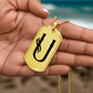 Initial U v001-31 - 18k Gold Finished Luxury Dog Tag Necklace