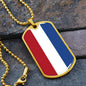 Dutch Flag - 18k Gold Finished Luxury Dog Tag Necklace