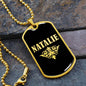 Natalie v02a - 18k Gold Finished Luxury Dog Tag Necklace