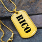 Rico - 18k Gold Finished Luxury Dog Tag Necklace