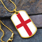 English Flag - 18k Gold Finished Luxury Dog Tag Necklace