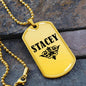 Stacey v01a - 18k Gold Finished Luxury Dog Tag Necklace
