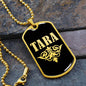 Tara v02a - 18k Gold Finished Luxury Dog Tag Necklace