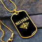 Melinda v02a - 18k Gold Finished Luxury Dog Tag Necklace