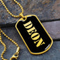 Deon v2 - 18k Gold Finished Luxury Dog Tag Necklace