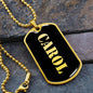 Carol v2 - 18k Gold Finished Luxury Dog Tag Necklace