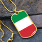 Italian Flag - 18k Gold Finished Luxury Dog Tag Necklace