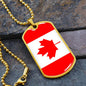 Canadian Flag - 18k Gold Finished Luxury Dog Tag Necklace
