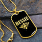 Bessie v02a - 18k Gold Finished Luxury Dog Tag Necklace