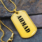 Ahmad - 18k Gold Finished Luxury Dog Tag Necklace