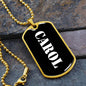Carol v3 - 18k Gold Finished Luxury Dog Tag Necklace