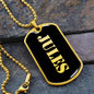 Jules v2 - 18k Gold Finished Luxury Dog Tag Necklace