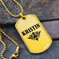 Kristin v01a - 18k Gold Finished Luxury Dog Tag Necklace