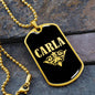 Carla v02a - 18k Gold Finished Luxury Dog Tag Necklace