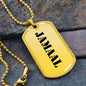 Jamaal - 18k Gold Finished Luxury Dog Tag Necklace