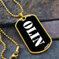 Olin v3 - 18k Gold Finished Luxury Dog Tag Necklace