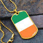 Irish Flag - 18k Gold Finished Luxury Dog Tag Necklace